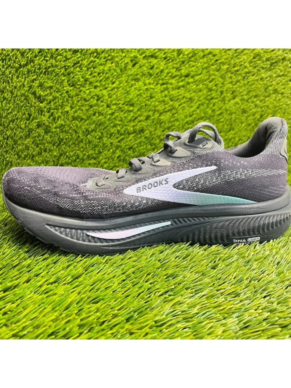 Brooks Ghost 17 Womens Size 10 Gray Black Purple Athletic Running Shoes Sneakers